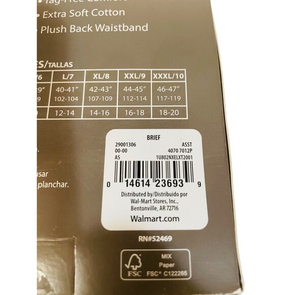 Secret Treasures Panties  Comfortable 6 Cotton  Fabric Briefs XXL Size 9 Multico - Picture 4 of 6